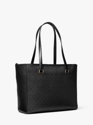 Michael Kors Maisie Large Pebbled Leather 3-In-1 Tote In Monogram Black