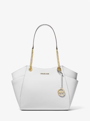 Michael Kors Jet Set Large Chain Shoulder Tote Bag In Optic White (Pre-Order)