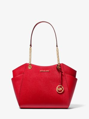 Michael Kors Jet Set Large Chain Shoulder Tote Bag In Bright Red (Pre-Order)