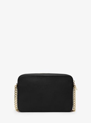 Michael Kors Ew Crossbody In Leather Black Gold