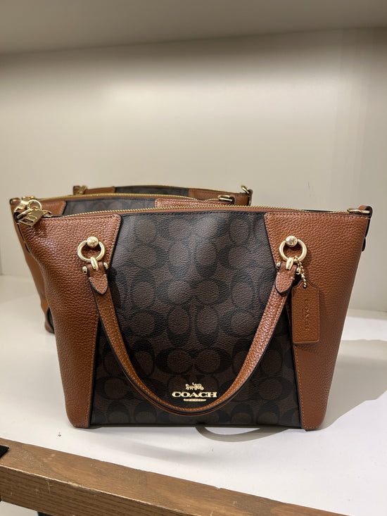 Coach Kacey Satchel In Signature Brown Redwood (Pre-Order)