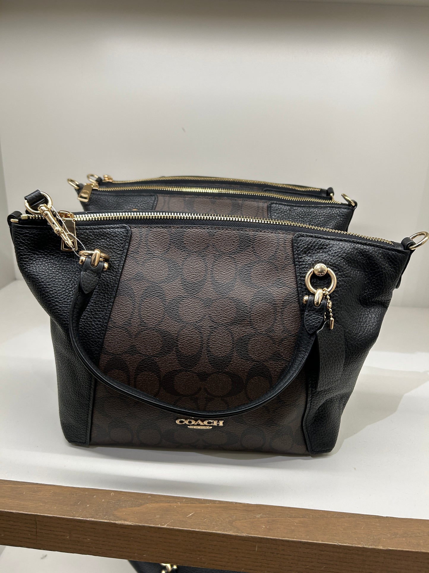 Load image into Gallery viewer, Coach Kacey Satchel In Signature Brown Black (Pre-order)
