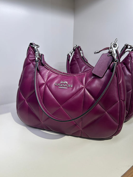 Coach Teri Hobo With Puffy Diamond Quilting In Deep Berry (Pre-Order)