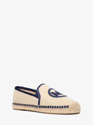 Michael Kors Hastings Two-Tone Cotton Blend Canvas Espadrille In Navy (Pre-Order)