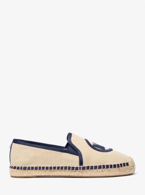 Michael Kors Hastings Two-Tone Cotton Blend Canvas Espadrille In Navy (Pre-Order)