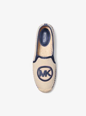 Michael Kors Hastings Two-Tone Cotton Blend Canvas Espadrille In Navy (Pre-Order)