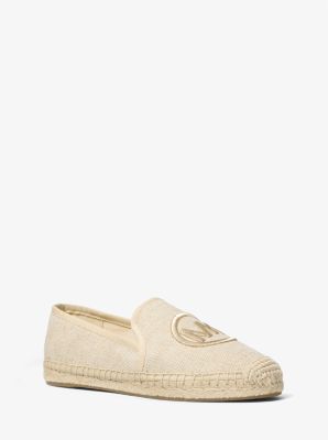 Michael Kors Hastings Two-Tone Cotton Blend Canvas Espadrille In Pale Gold (Pre-Order)