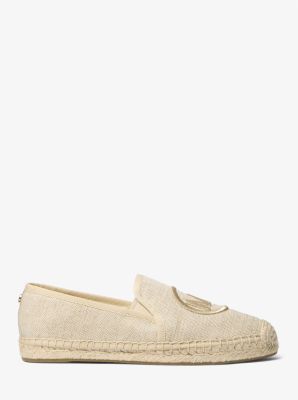 Michael Kors Hastings Two-Tone Cotton Blend Canvas Espadrille In Pale Gold (Pre-Order)