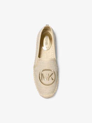 Michael Kors Hastings Two-Tone Cotton Blend Canvas Espadrille In Pale Gold (Pre-Order)