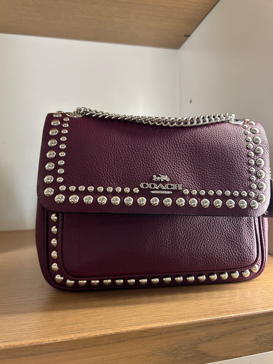 Coach Klare Crossbody 25 With Rivets In Deep Berry (Pre-Order)