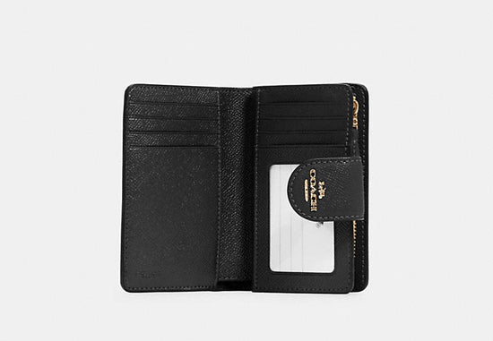 Load image into Gallery viewer, Coach Medium Corner Zip Wallet In Black Gold Hardware

