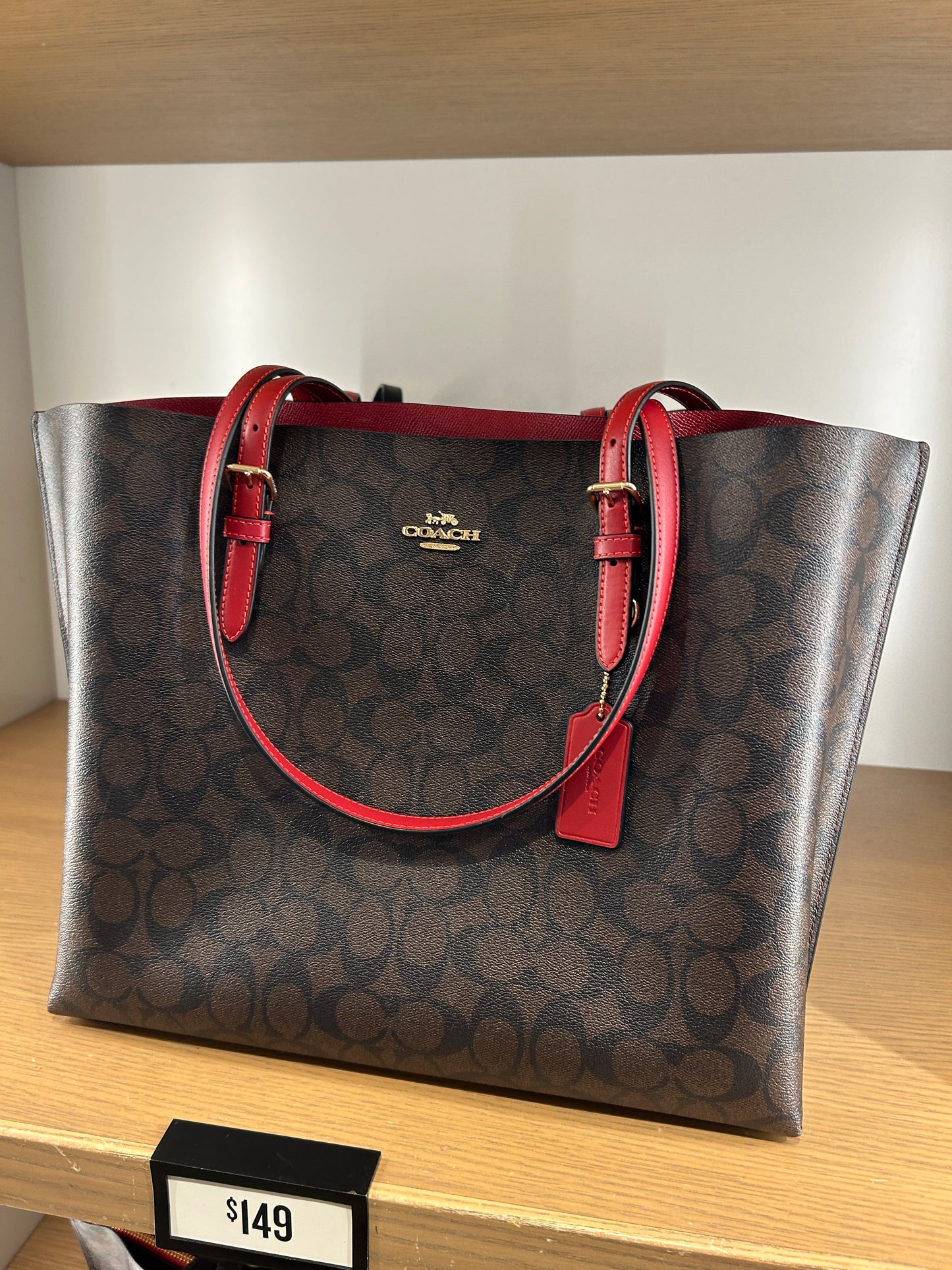 Coach Mollie Tote In Signature Brown Red (Pre-Order)