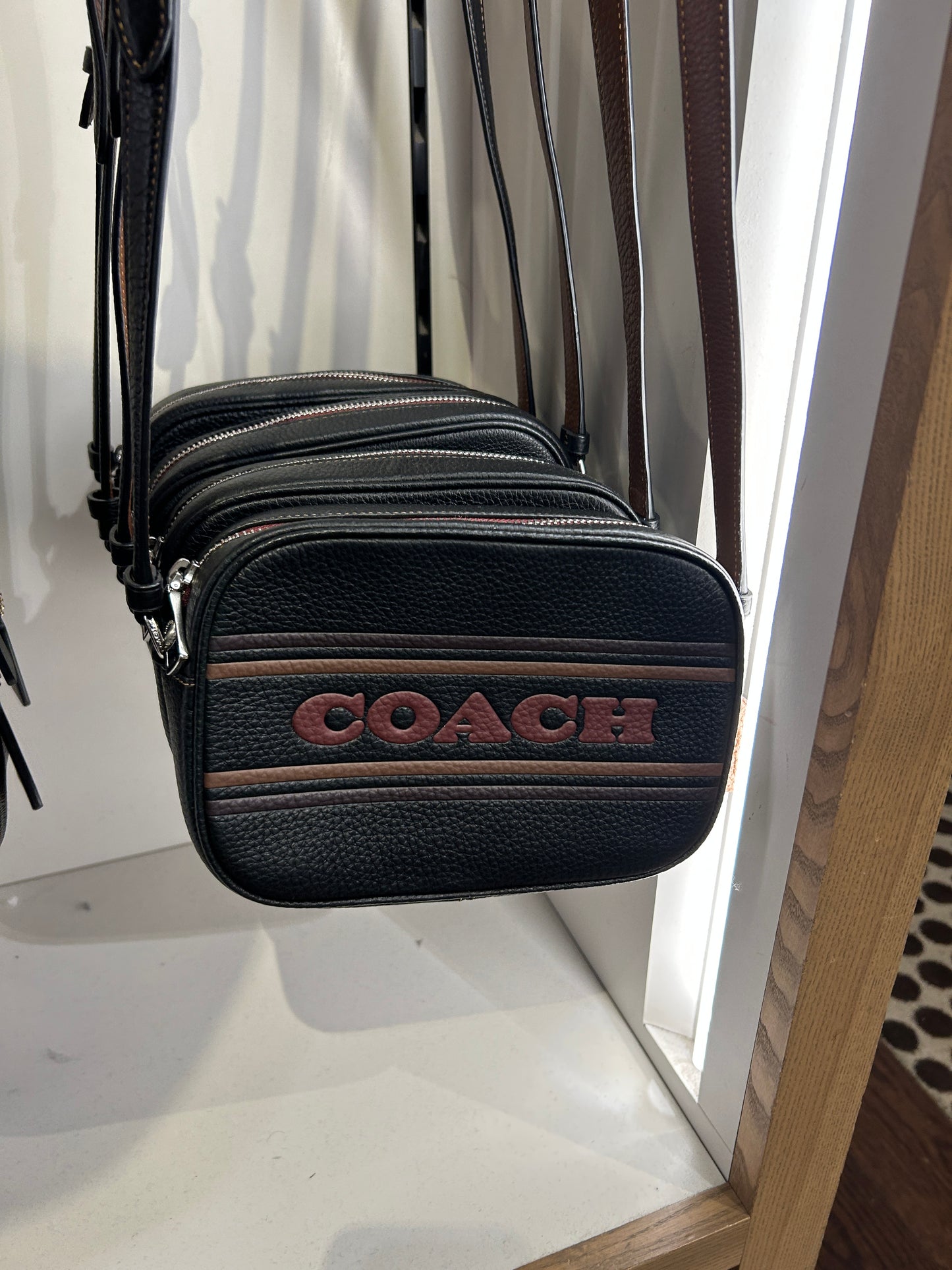 Coach Mini Jamie Camera Bag With Coach Stripe In Black Saddle (Pre-Order)