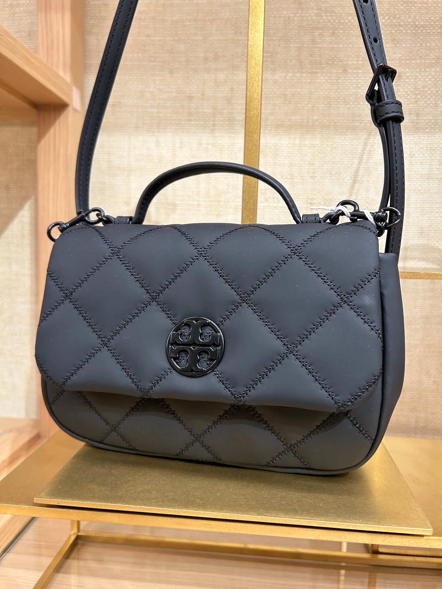 Tory Burch Willa Matte Chain Mini Top Handle Bag In Black (PreOrder