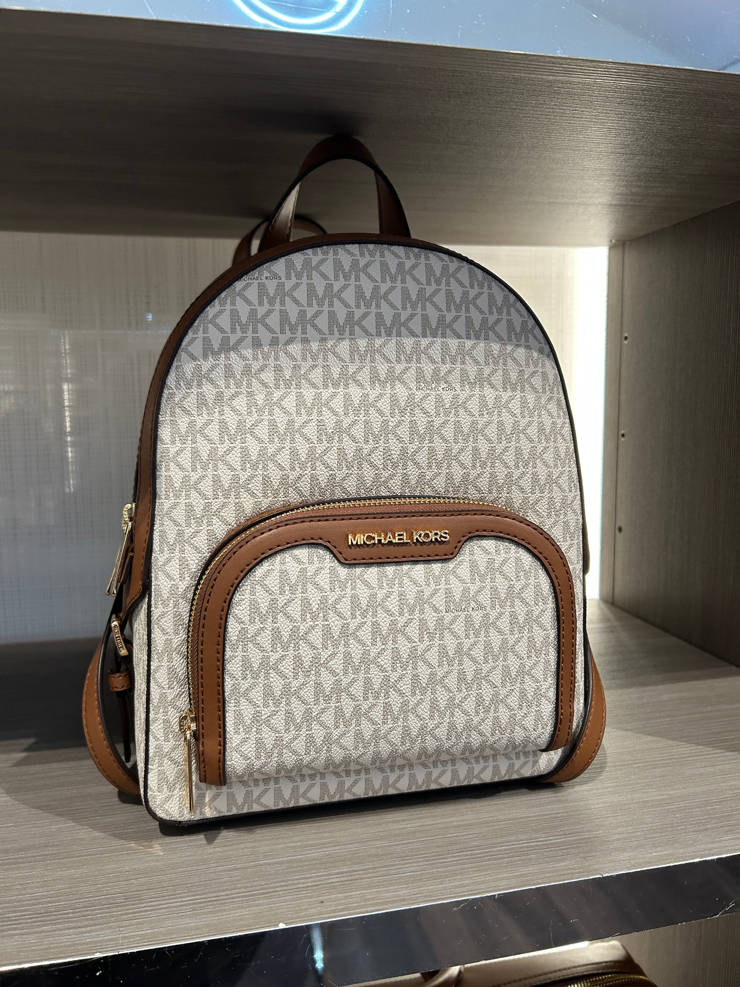 Michael Kors Jaycee Backpack Medium In Monogram Vanilla (Pre-Order)