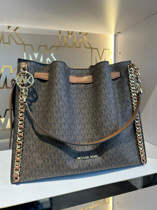 Load image into Gallery viewer, Michael Kors Mina Large Shoulder Tote In Brown (Pre-Order)
