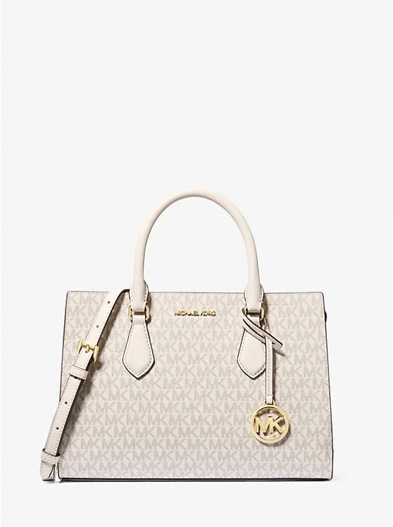 Michael Kors Sheila Medium Satchel In Monogram Lt Cream (Pre-Order)