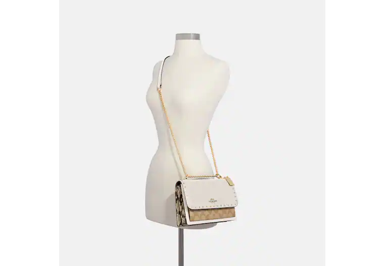 Coach Klare Crossbody In Signature Light Khaki Chalk With Rivets