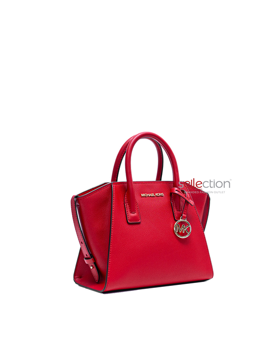 Load image into Gallery viewer, Michael Kors Avril Small Leather Top Zip Satchel In Red
