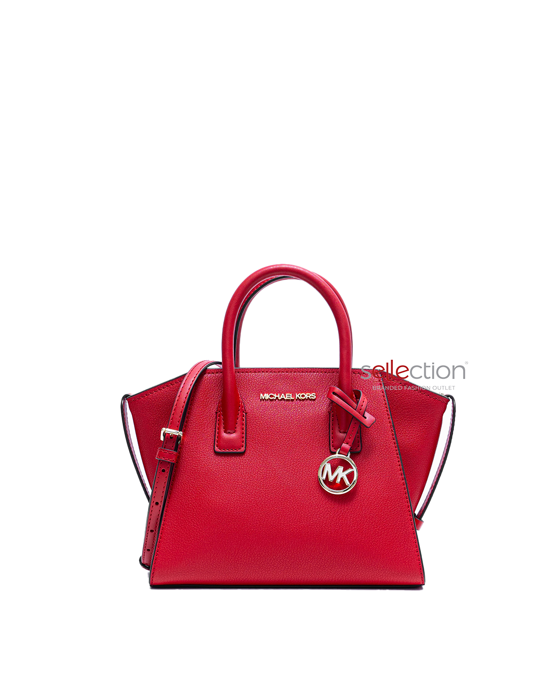 Load image into Gallery viewer, Michael Kors Avril Small Leather Top Zip Satchel In Red

