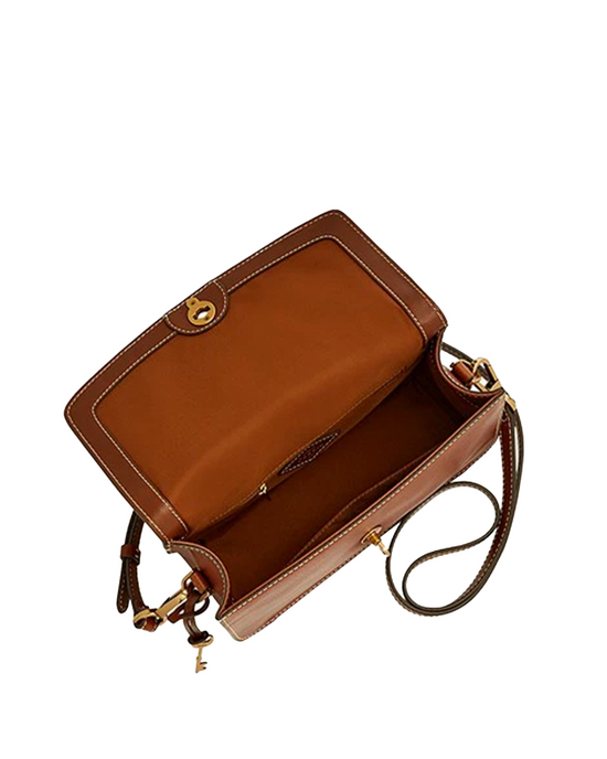 Fossil Ainsley Flap Crossbody In Brown (Pre-Order)