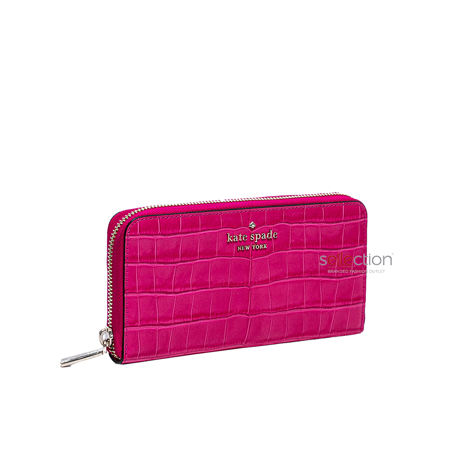 Kate Spade Staci Embossed Wallet In Festive Pink
