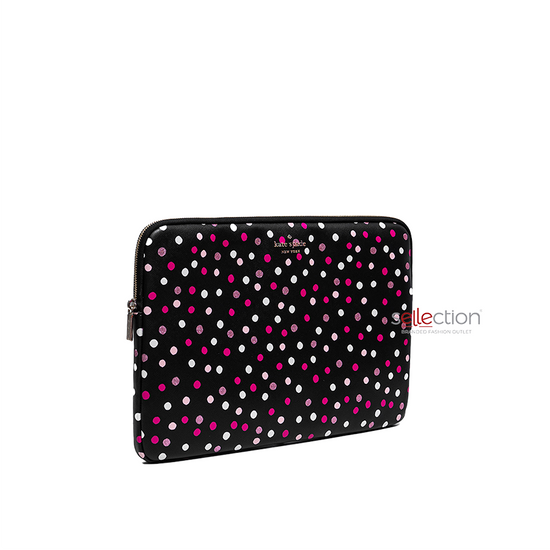 Load image into Gallery viewer, Kate Spade New York Staci Laptop Sleeve Glimmer Dot Print In Black Multi
