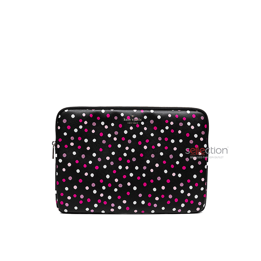 Load image into Gallery viewer, Kate Spade New York Staci Laptop Sleeve Glimmer Dot Print In Black Multi
