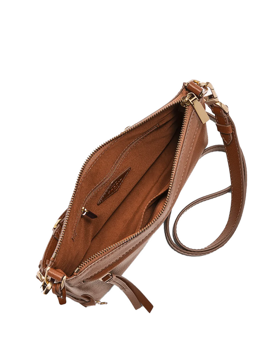 Kiera Small Crossbody In Medium Brown (Incoming stock))