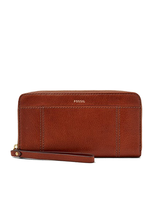 Fossil Jori Zip Clutch In Brown