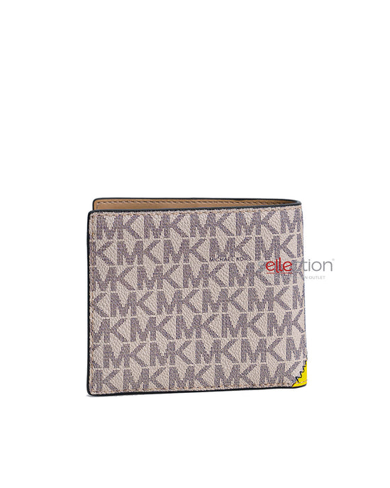 Michael Kors Cooper Billfold Wallet With Stripe Yellow Brown