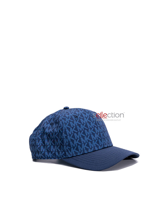 Michael Kors Logo Print Cotton Baseball Hat In Midnight