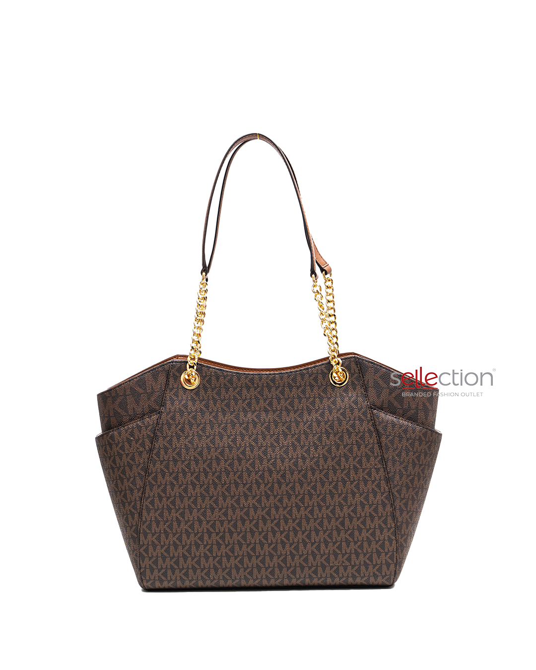 Michael Kors Jet Set Large Chain Shoulder Tote Bag In Monogram Brown (SPECIAL RAYA)