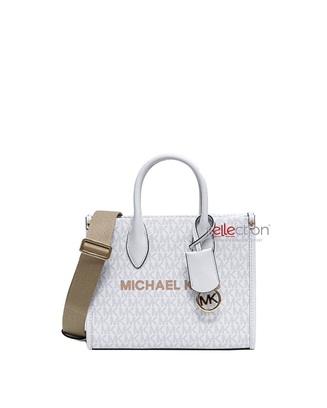 Michael Kors Mirella Small Signature Logo Tote In Optic White (Pre-Order)