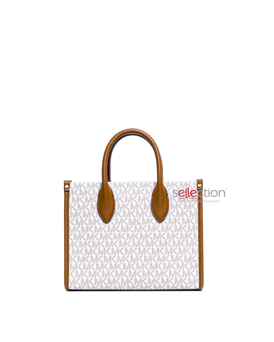 Michael Kors Mirella Small Signature Logo Tote In Vanilla Multi