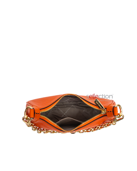 Michael Kors Cora Medium Zip Pouchette In Orange Poppy -New Color