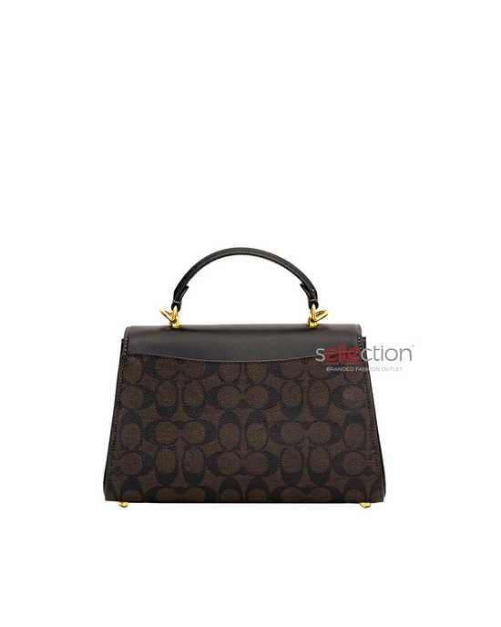 Coach Eliza Top Handle In Signature Walnut Black (Special Pre-Order)