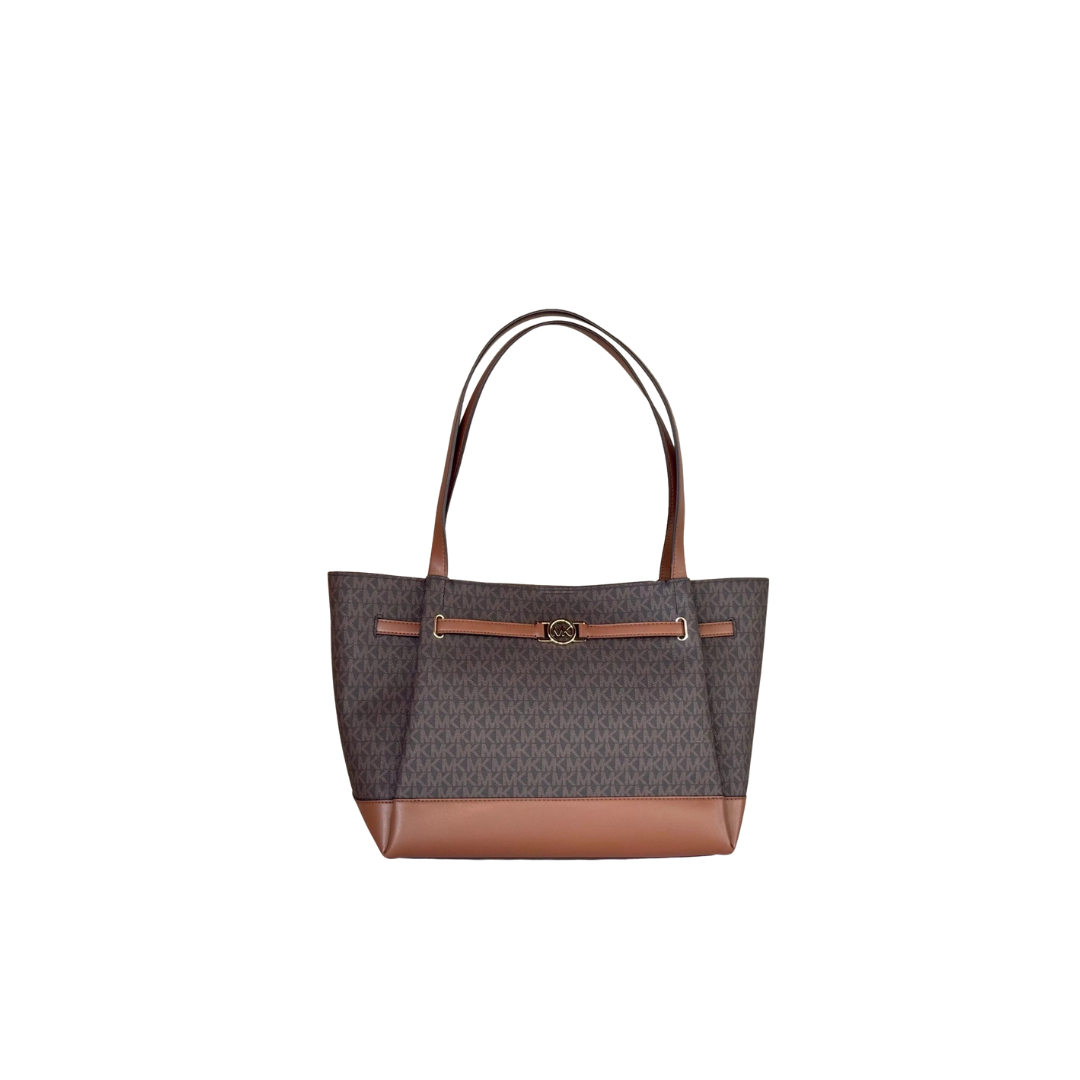 Michael Kors Reed Large Belted Tote In Monogram Brown (SPECIAL RAYA)