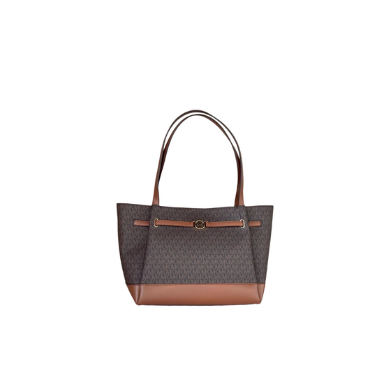 Michael Kors Reed Large Belted Tote In Monogram Brown (SPECIAL RAYA)