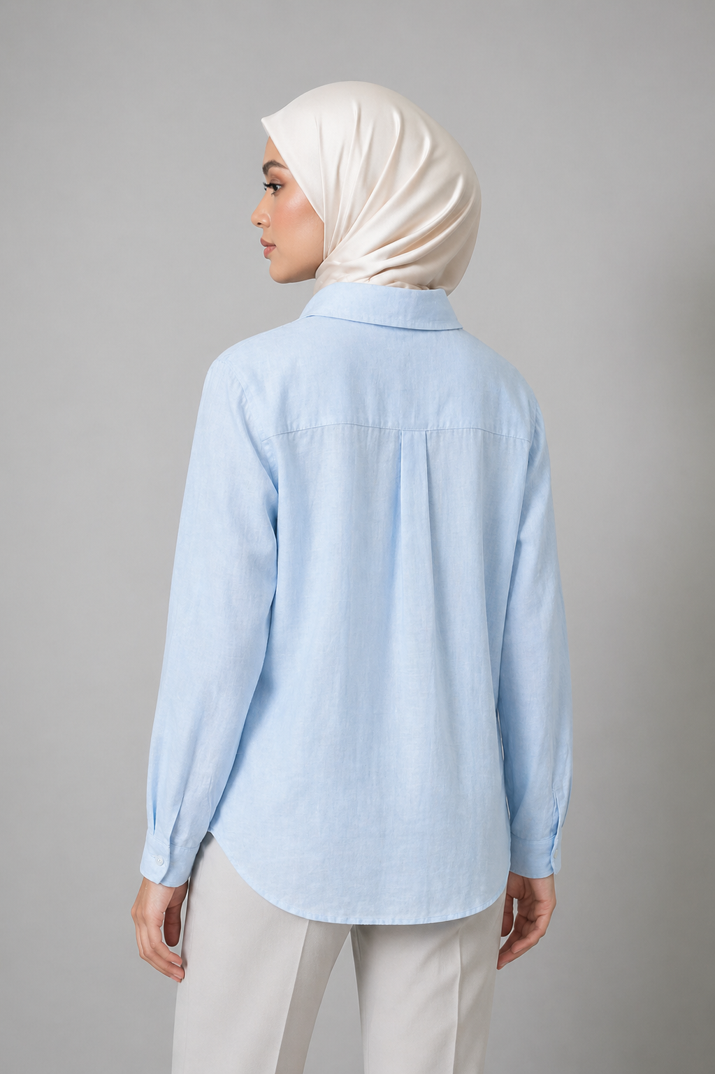 Raffida Amber Linen In Soft Blue