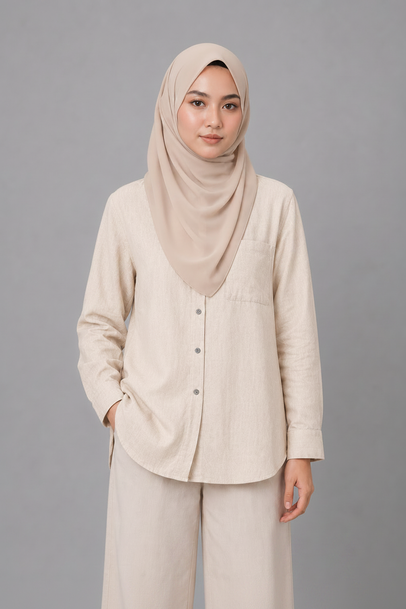 Raffida Nina Linen In Beige