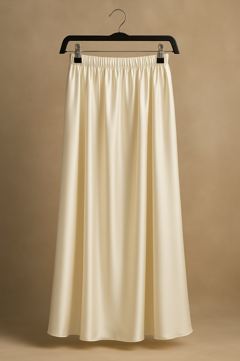 Raffida Zara Satin Flare Skirt Cream