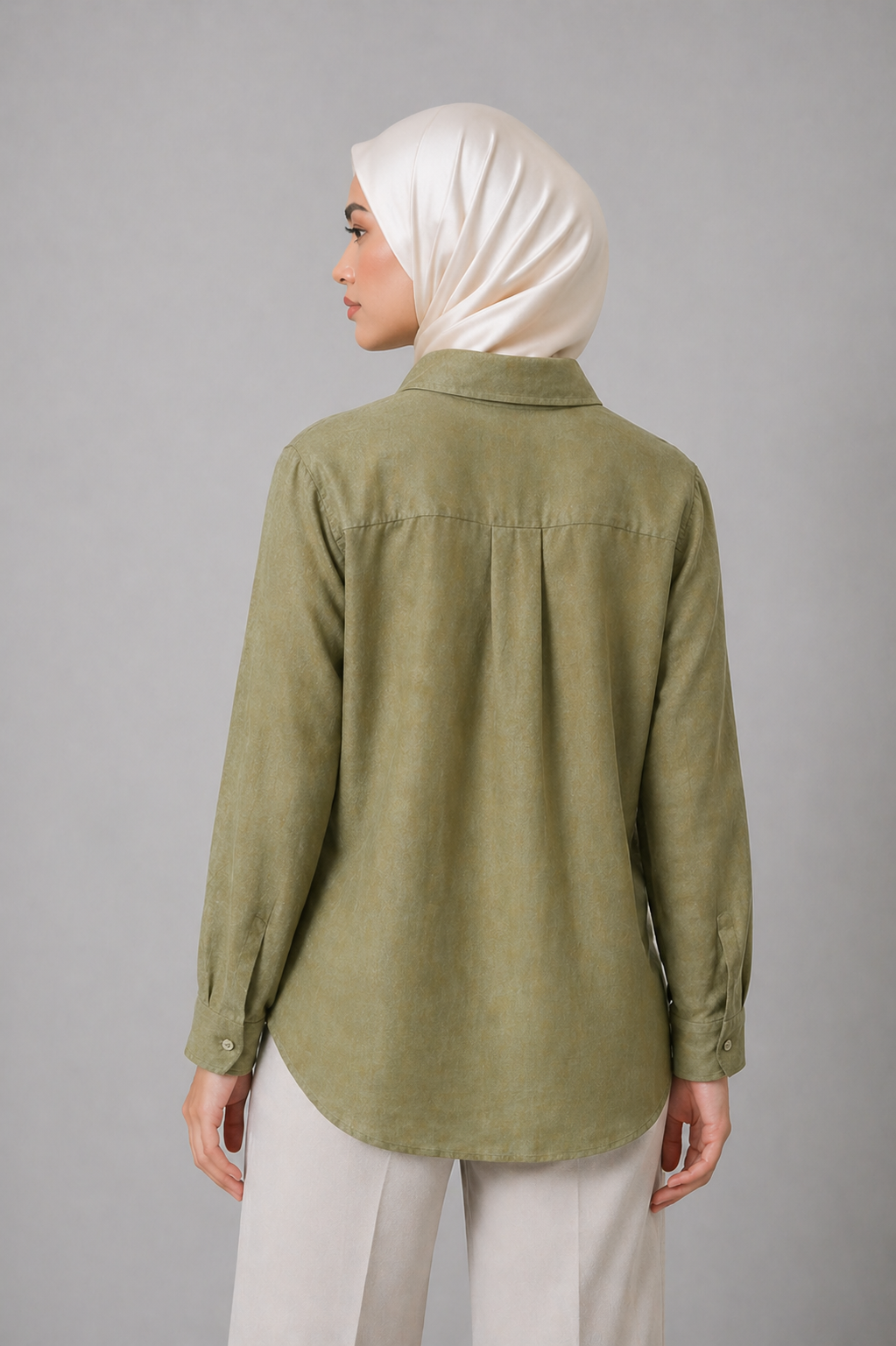 Raffida Amber Linen In Dark Green
