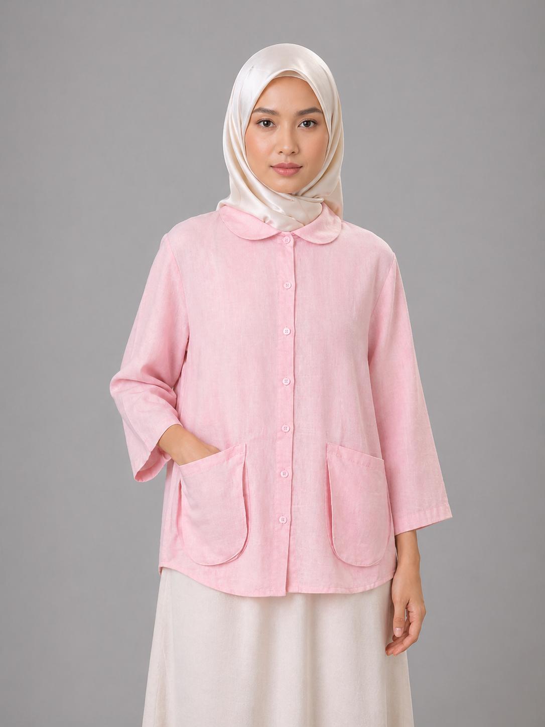 Raffida Misty Linen In Soft Pink