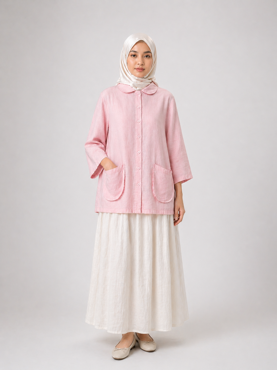 Raffida Misty Linen In Soft Pink