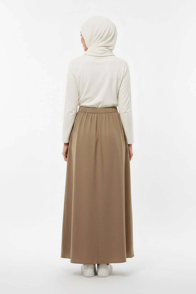 Raffida Michelle Pleated Skirt In Khaki (SMALL)