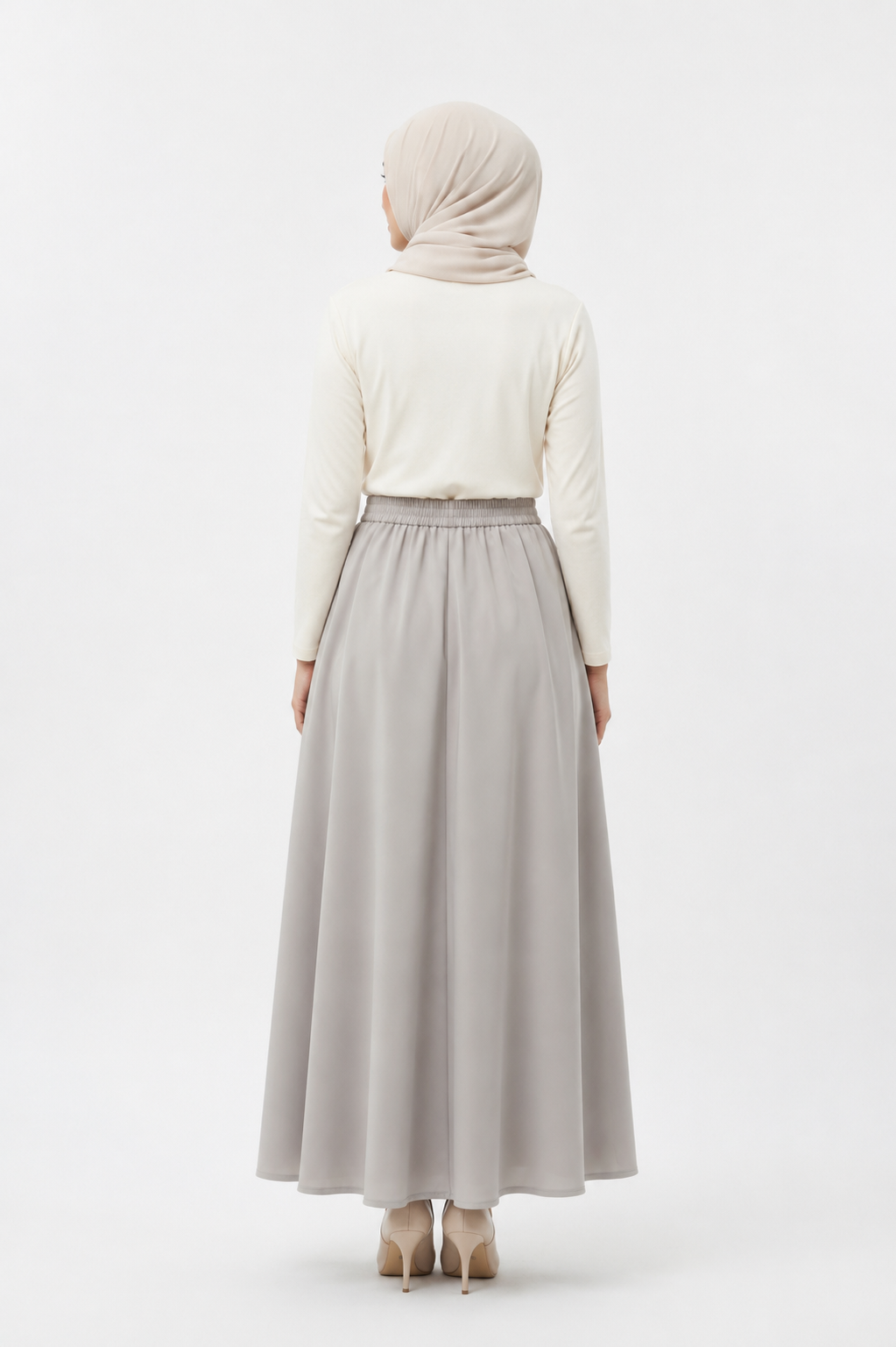Raffida Michelle Pleated Skirt In Lt Grey (SMALL)