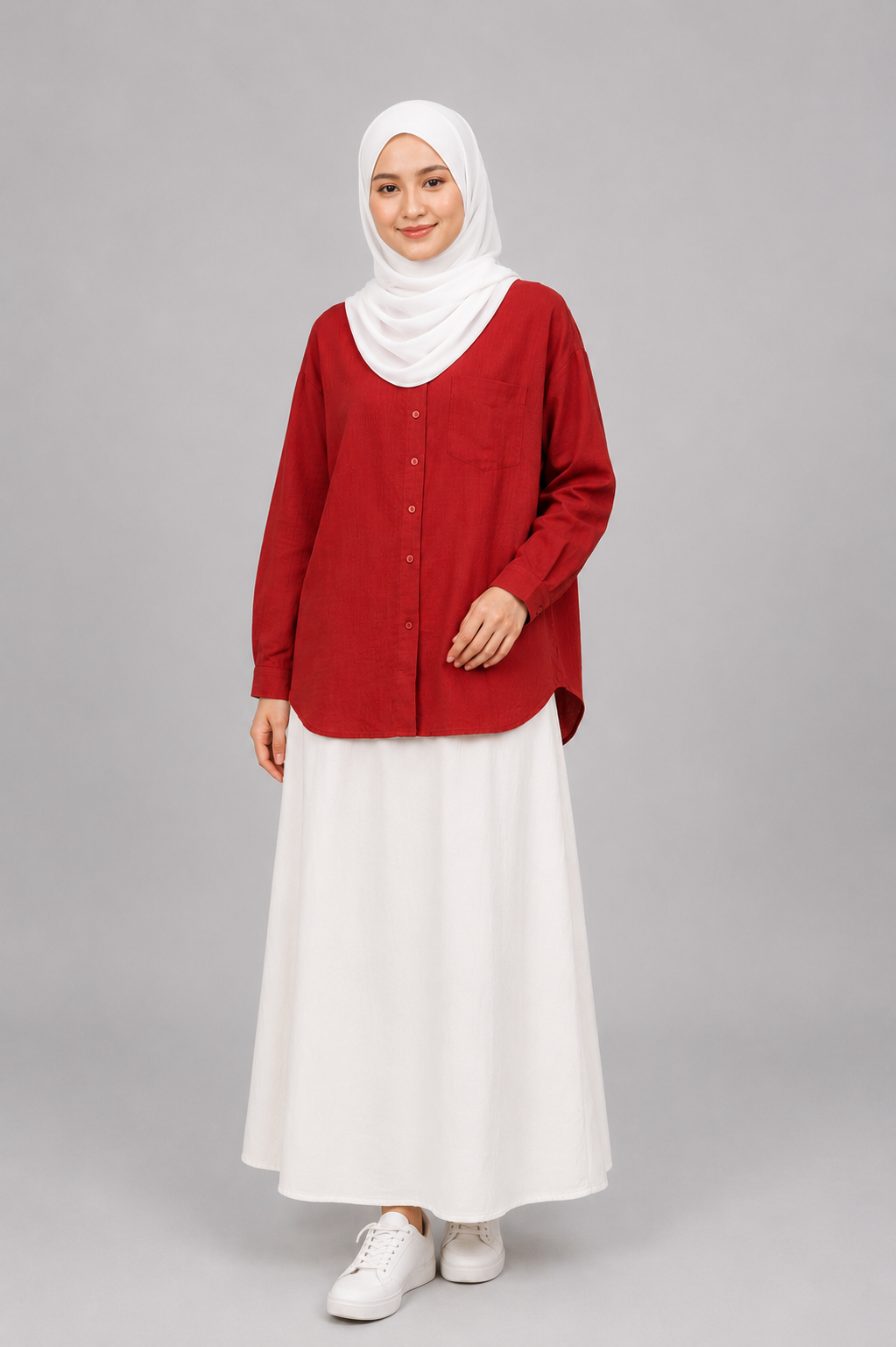 Raffida Amber Linen In Chili Red