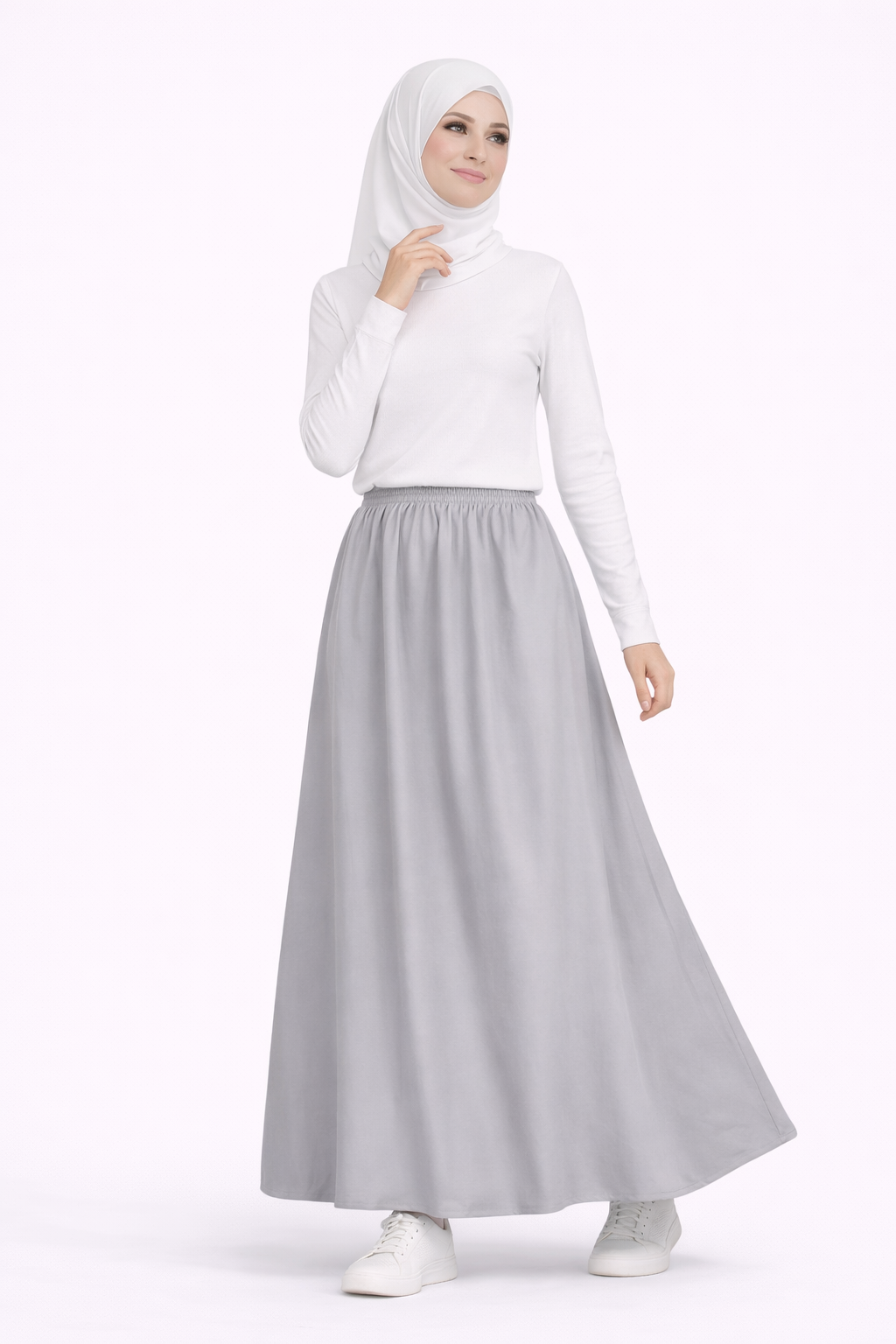 Raffida Serena BriskWalk Skirt In Fossil Grey