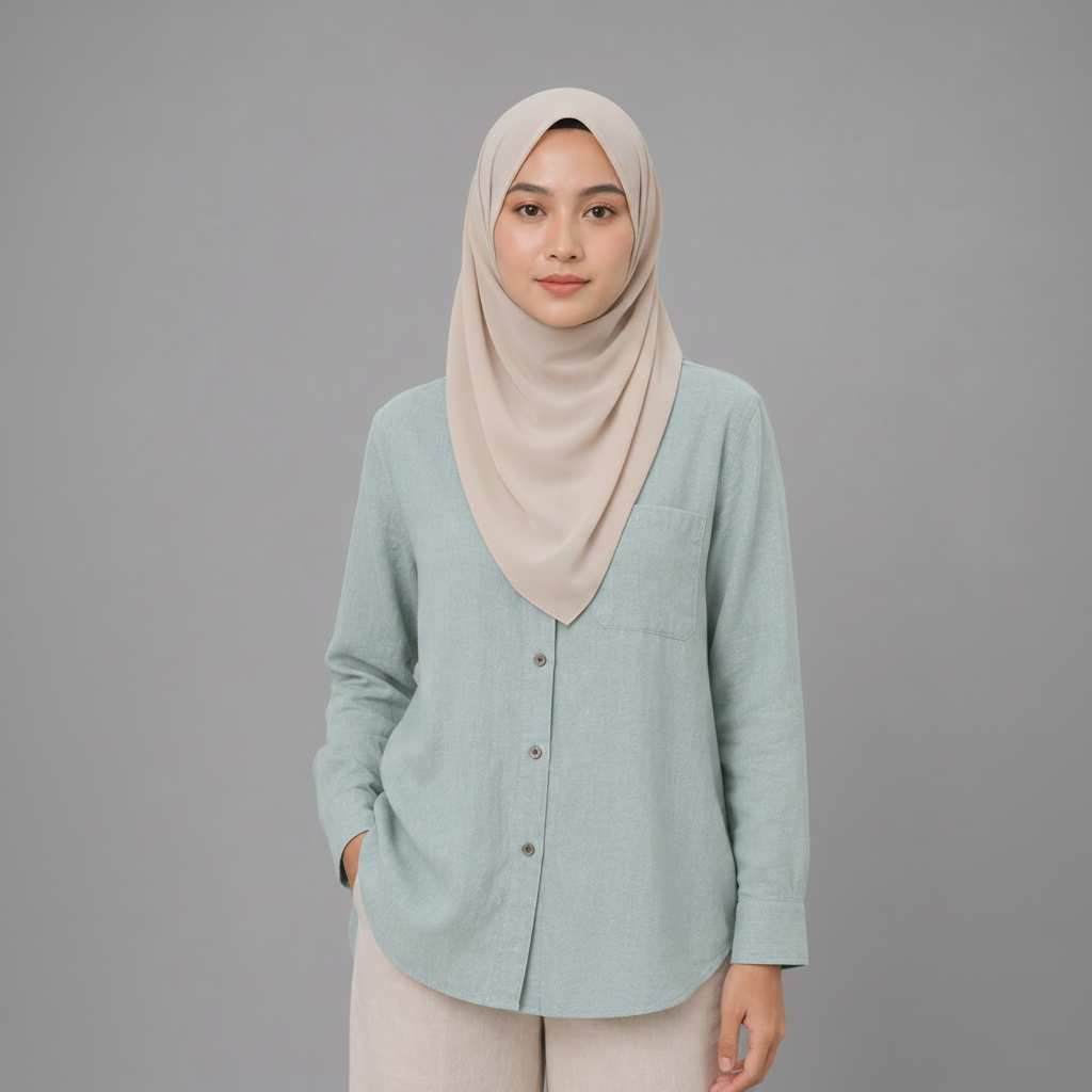 Raffida Nina Linen In Dusty Blue